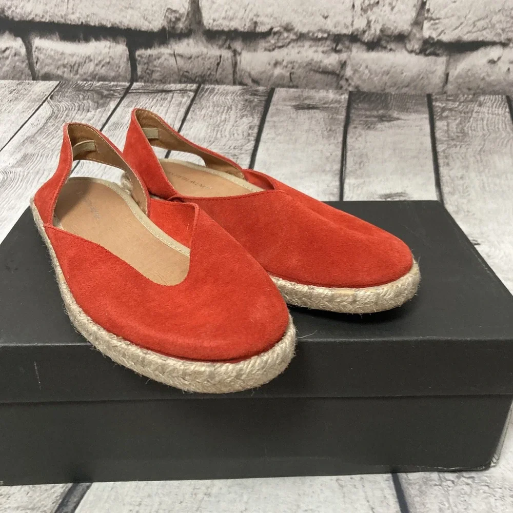 Saks fifth Avenue Shoes Womens size 6 Red D'orsay Espadrille Coral Slip On flats